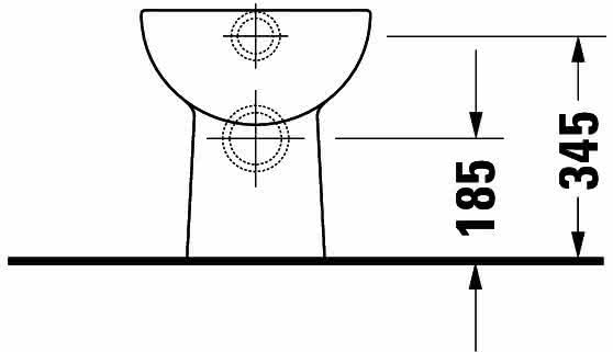 DU Stand-WC D-Code 480 mm Tiefspüler, Abgang waagrecht, weiß