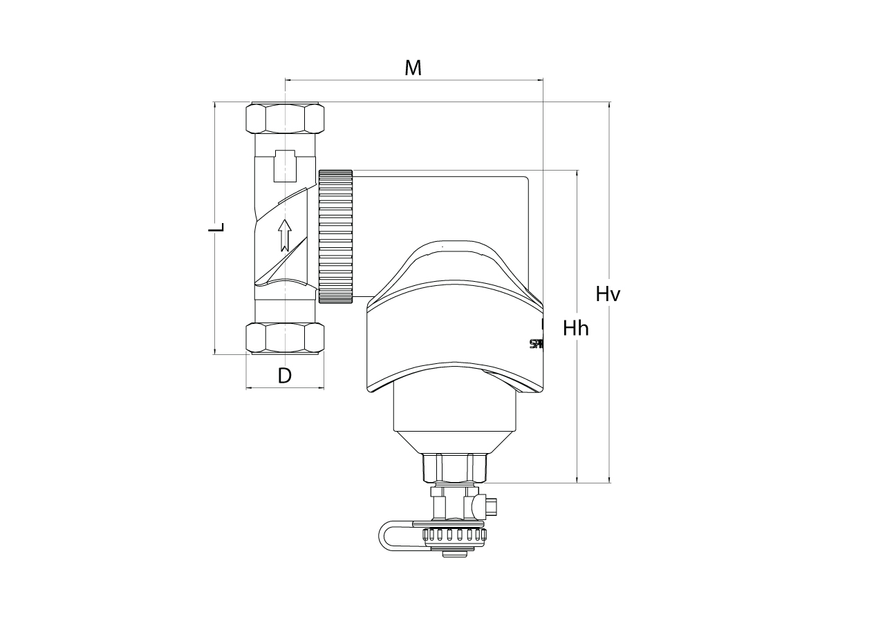 Spirotech Schlammabsch. SpiroTrap MBL m. Magnet 1 1/2"IG,horiz.+vertikal, 10 bar, 110 Gr