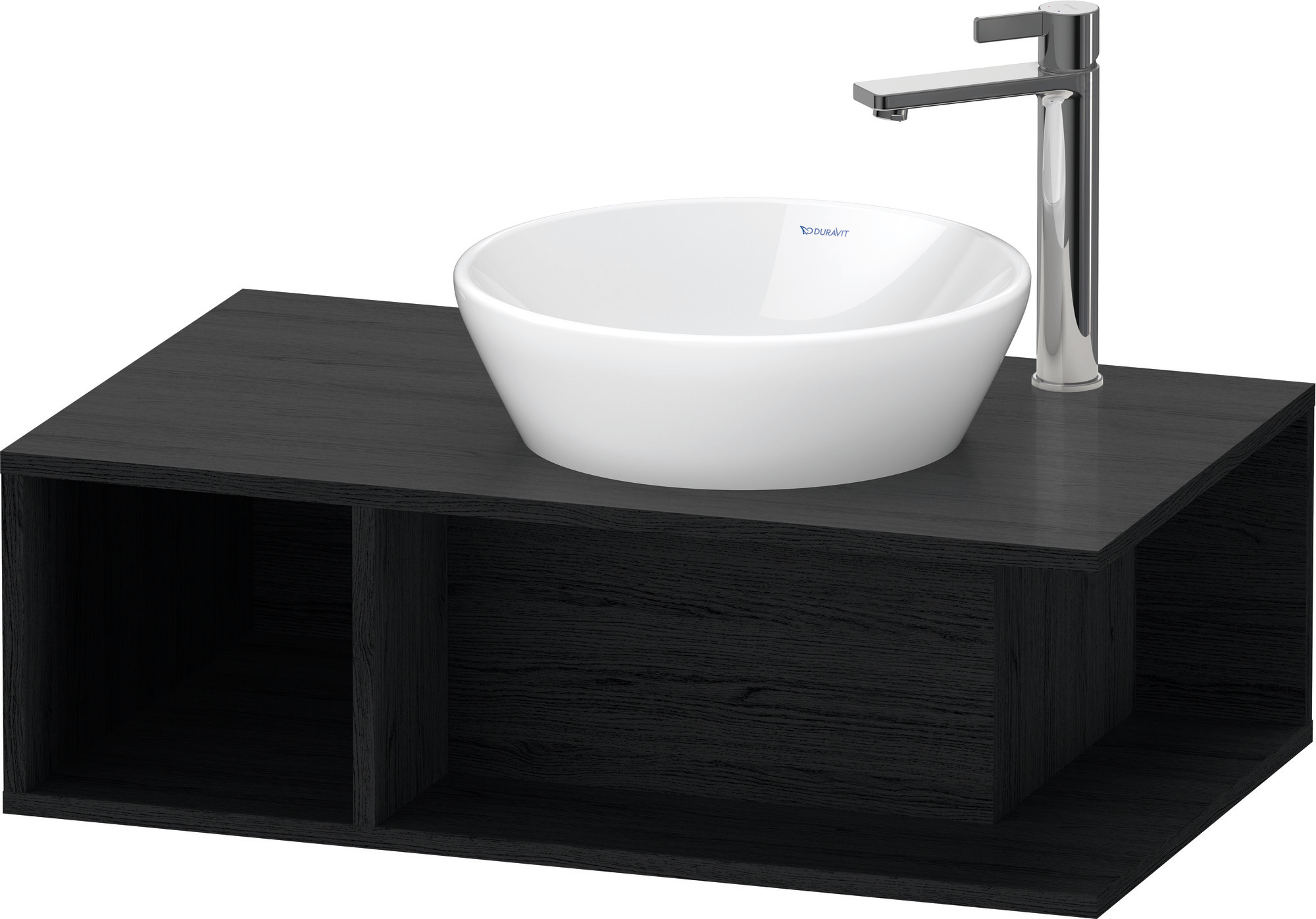 Duravit D-Neo WTU wandh.,1 offenes Fach l., 260x800x480mm, Eiche Schwarz