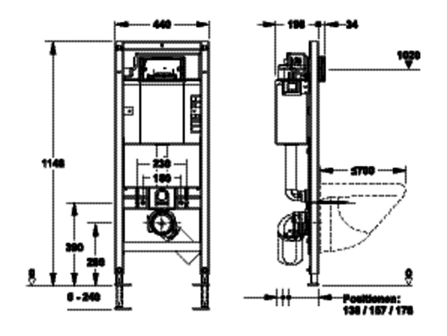 nextVIT WC-Element Typ A31 SBH 120 Barrierefrei
