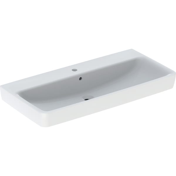 Geberit Renova Plan Aufsatz-WT 100x48cm m. Hahnloch, m. Ül., weiß, KeraTect