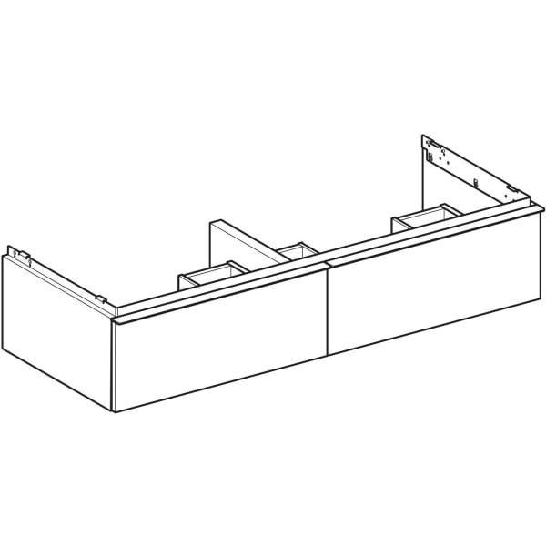 Geberit iCon Unterschrank für DWT, 2 Schubl. 118,4x24,7x47,6cm, weiß hgl/Gr. chrom