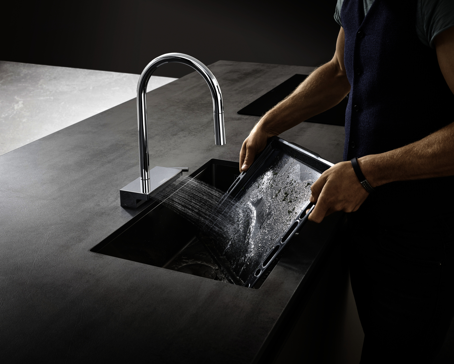 Hansgrohe Spültischmischer 170 Aquno Select M81 Ausziehbrause 3jet chrom