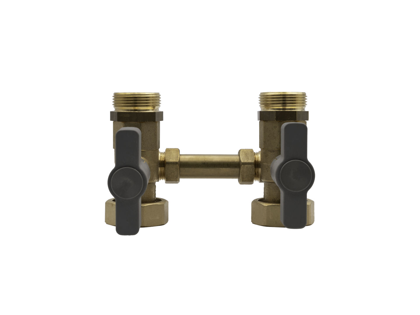 2x Kugelhähne mit Bypassrohr geschlossen für Hydromodul / Speicherladung