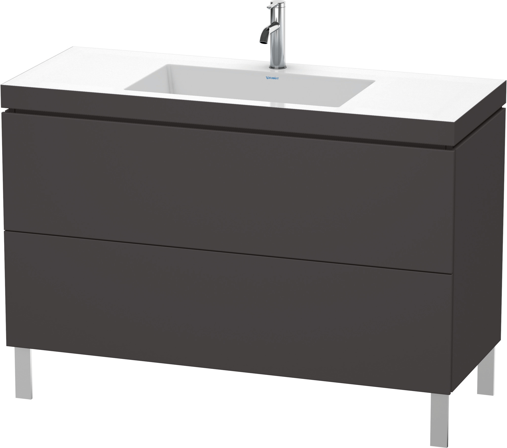Duravit WTU L-Cube m. Vero Air 698x1200x480mm 1 HL, 2 Auszüge, Graphit Supermatt
