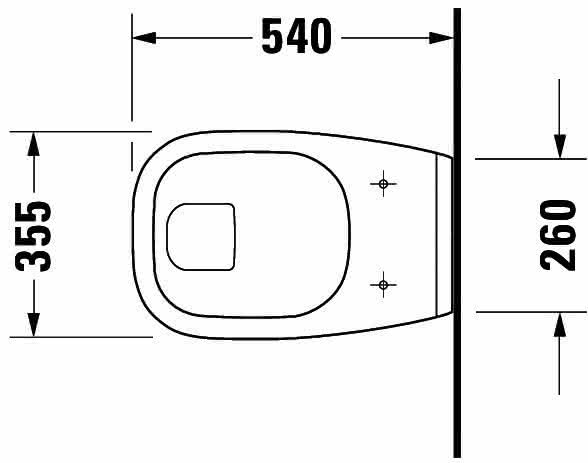 DU Wand-WC D-Code 540 mm Flachspüler, weiß