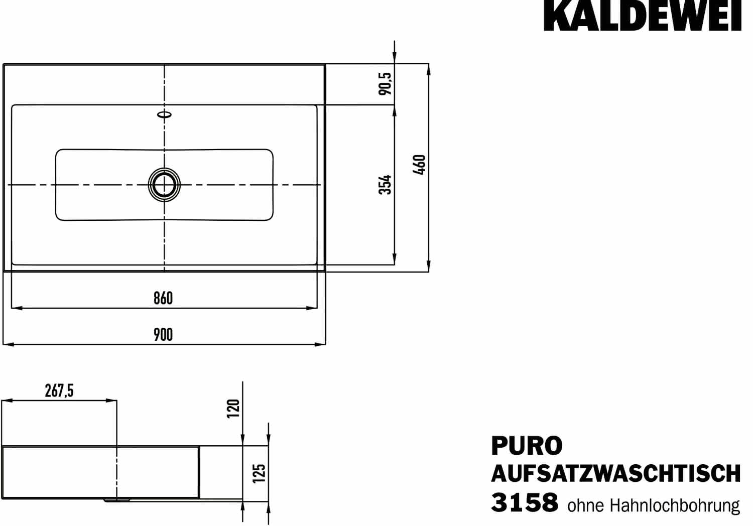 KA WB PURO Mod.3158,900x460mm,alpwe,PEFF ,AD,mÜL,chr