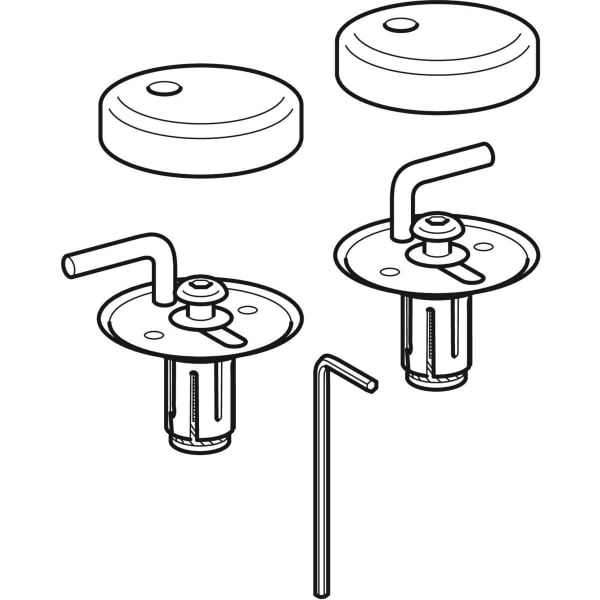 Geberit Set Scharniere für WC-Sitz Eurotrend, Edelstahl
