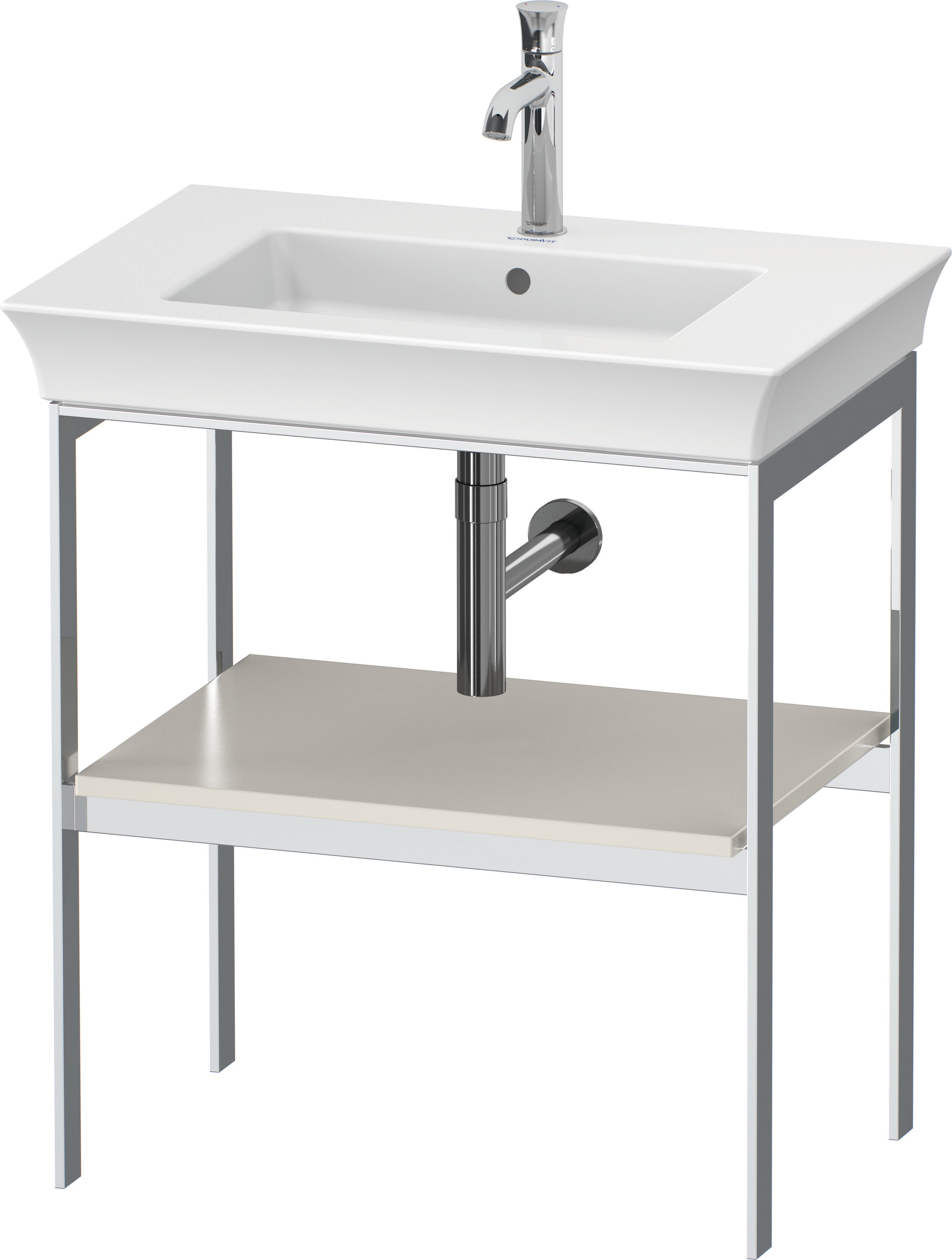 Duravit Metallkonsole bodenst. White Tulip 760x684x450mm, Nordic Weiß Seidenmatt