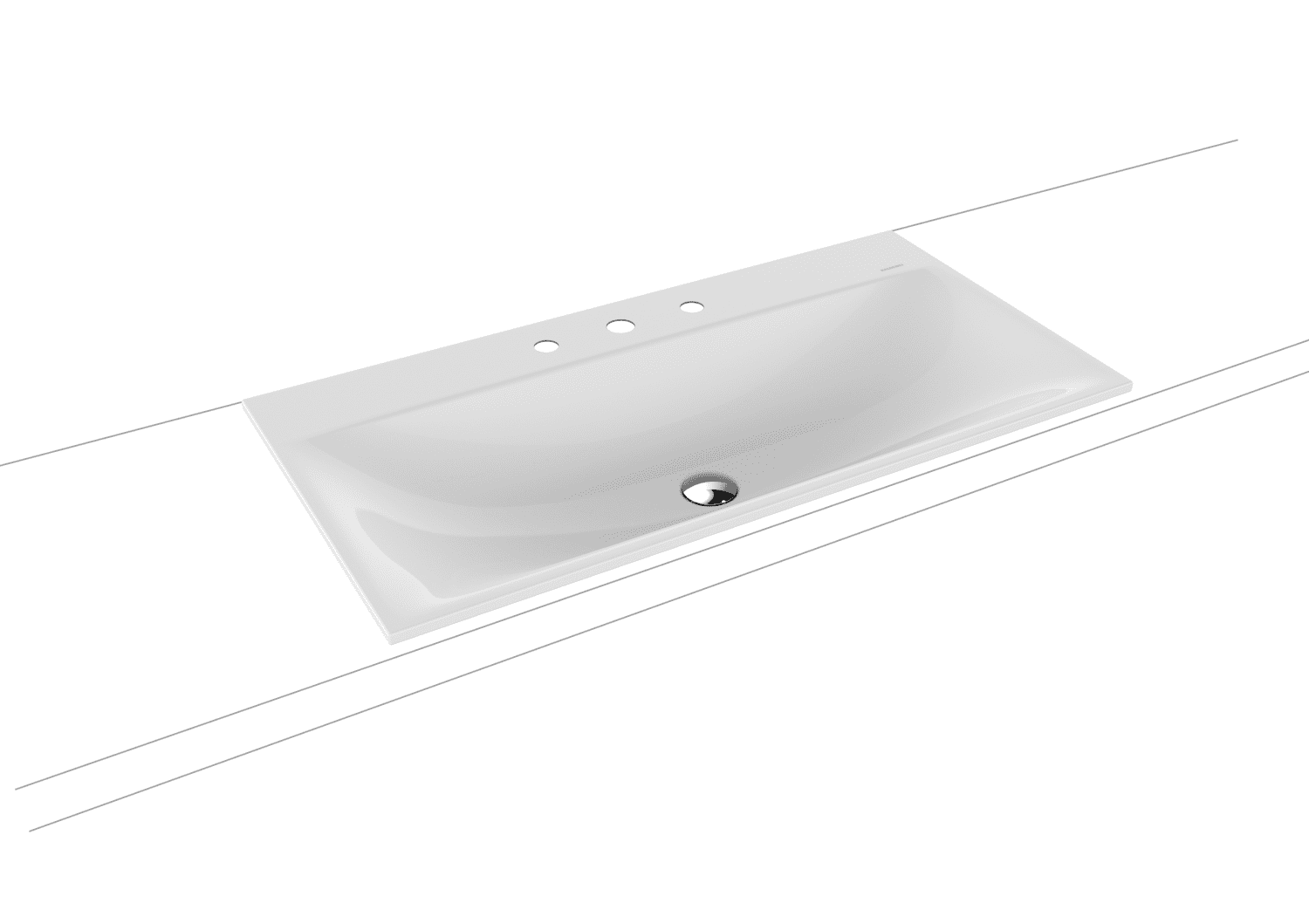 KA WB SILENIO EINBAUWASCHTISCH Mod.3038, 900x460mm,alpinweiß,PEFF,AD,m. 3HL,oÜL