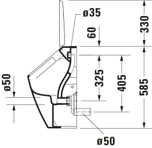 Duravit ME by Starck Urinal, Rimless Weiß Seidenmatt