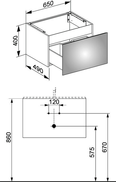 KEUCO WUB X-Line 33151, m.Ausz. 650x400x490mm vulk.