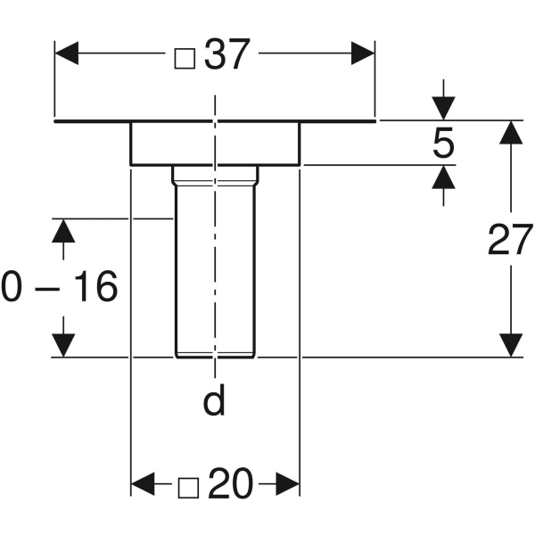 Geberit Pluvia Dampfsperrenanschluss d90, 25l/s, CrNi-Stahl 1.4301