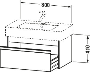 Duravit WTU wandhängend Ketho 455x800x410mm 1 Auszug, für 032985, basalt matt