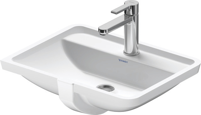 DU Einbauwaschtisch Starck 3 490 mm EB v.unten, m.ÜL, m.HLB, 1 HL, weiß