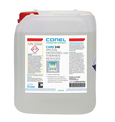 CARE 240 Heizkessel-/Thermenreiniger 5 L Kanister Spezial f.AlSi-WT CONEL CARE 240 Heizkessel-/Thermenreiniger 5 L Kanister Spezial f.AlSi-WT CONEL