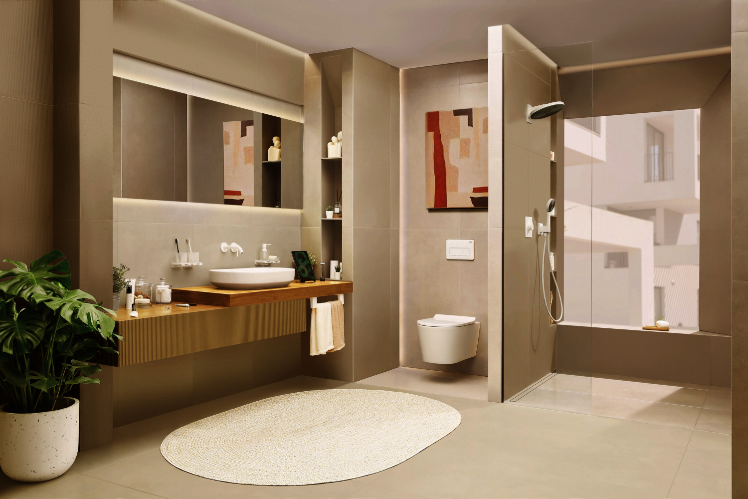 Hansgrohe 2-Loch Waschtischmischer Unterputz Tecturis S F-Set 165 mm Auslauf MW