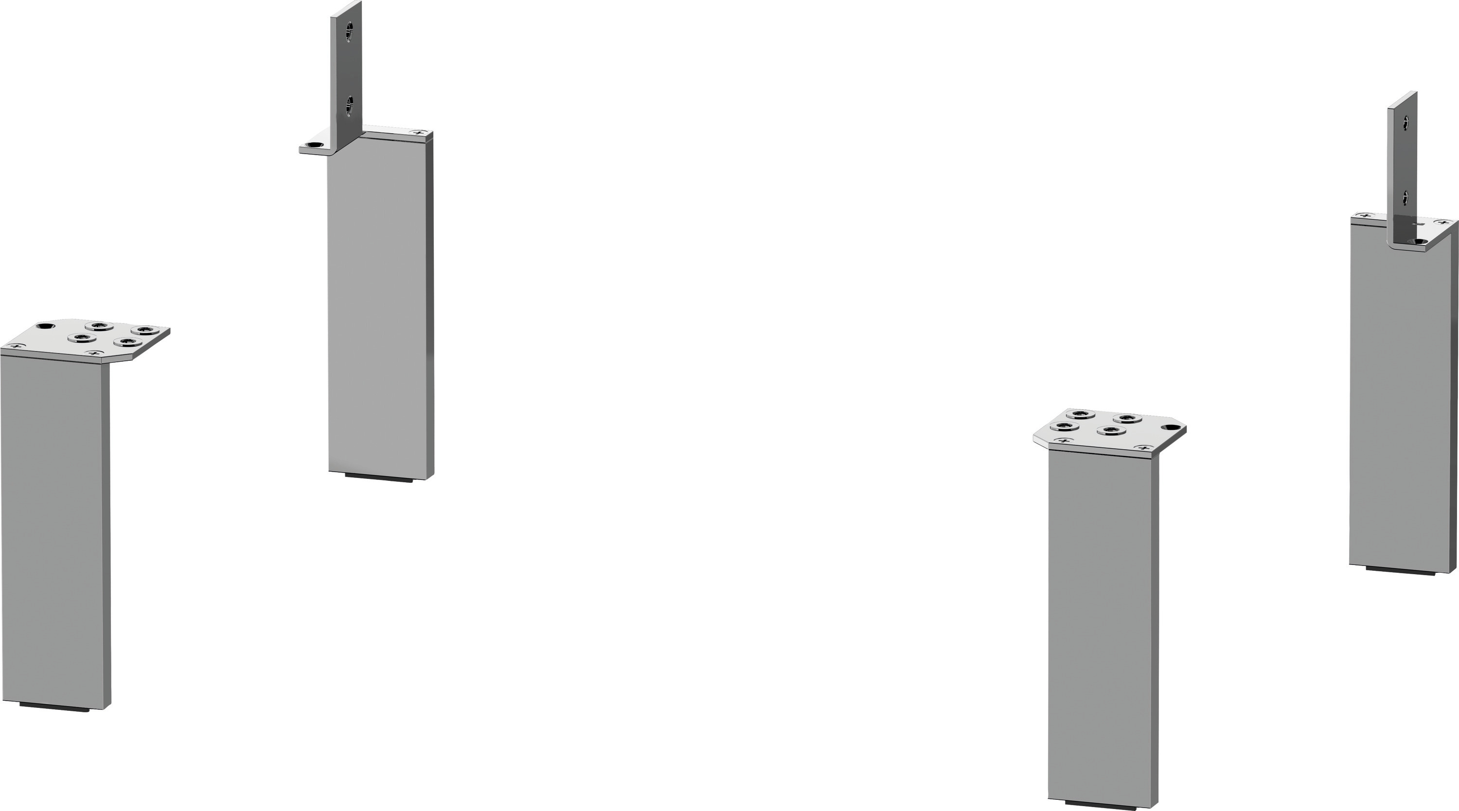 DU Sockelfuß Universal 152x44x10mm 4 Stück, aluminium matt