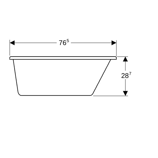 Geberit Bambini asymmetrische Badewanne 47x28,5x76,5cm, weiß