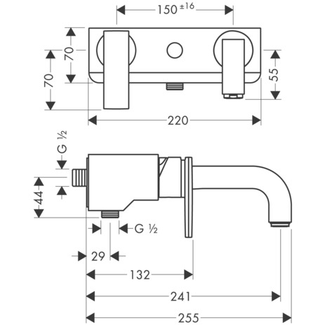 Hansgrohe Wannenmischer Axor Citterio Aufputz DN15 chrom