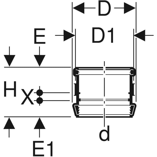 Geberit Silent-db20 Stütz- und Dehnmuffe d110 Dehnungskompensation und Auszugsicherung