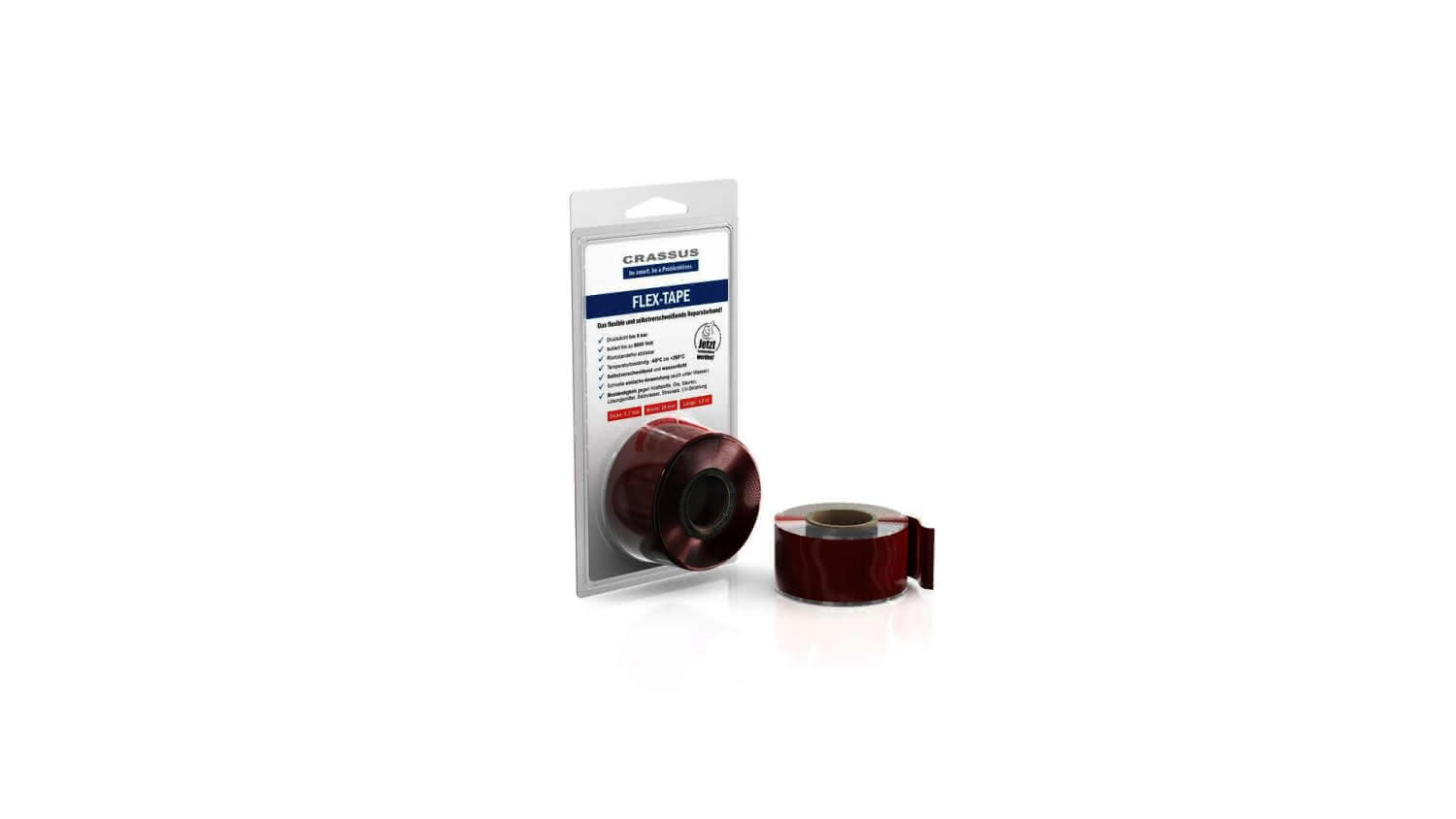 CR Flex-Tape, 25mmx3,5mx0,7mm, Rot flex.selbstverschweißendes Reparaturband CR Flex-Tape, 25mmx3,5mx0,7mm, Rot flex.selbstverschweißendes Reparaturband