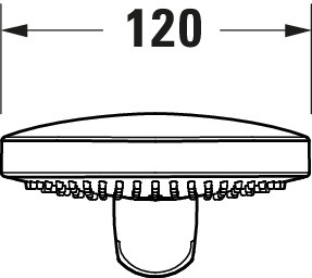 DU Handbrause 3-Jet D120 Rain/Pulse/Mono, Chrom Weiß