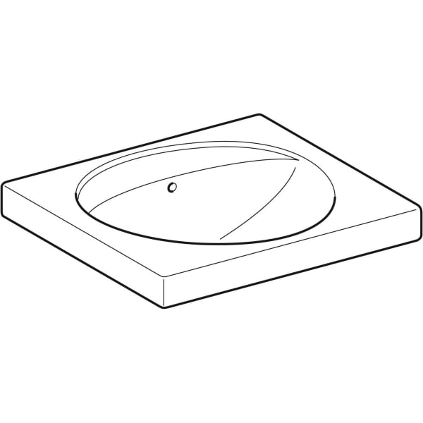 Geberit Preciosa Waschtisch mit Ablagefläche 60x55cm, o. Hl., m. Ül., weiß, KeraTect