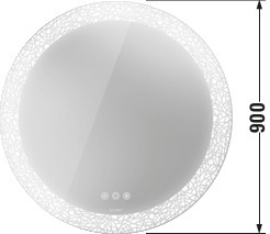 DU Icon Spiegel HappyD2+,m.Bel. 900x900x47mm,Dekor Lichtfeld g.
