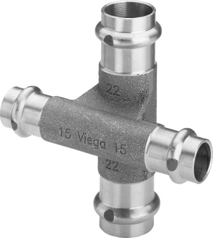 Viega Kreuzstück mit SC Profipress Therm 2244 in 28x15mm Rotguss