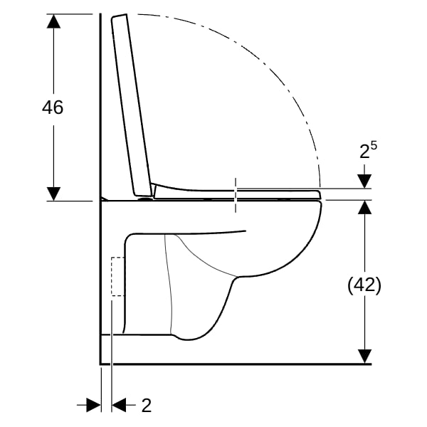 Geberit Renova Plan Set Wand-WC mit WC-Sitz Tiefspüler, T:54cm, weiß