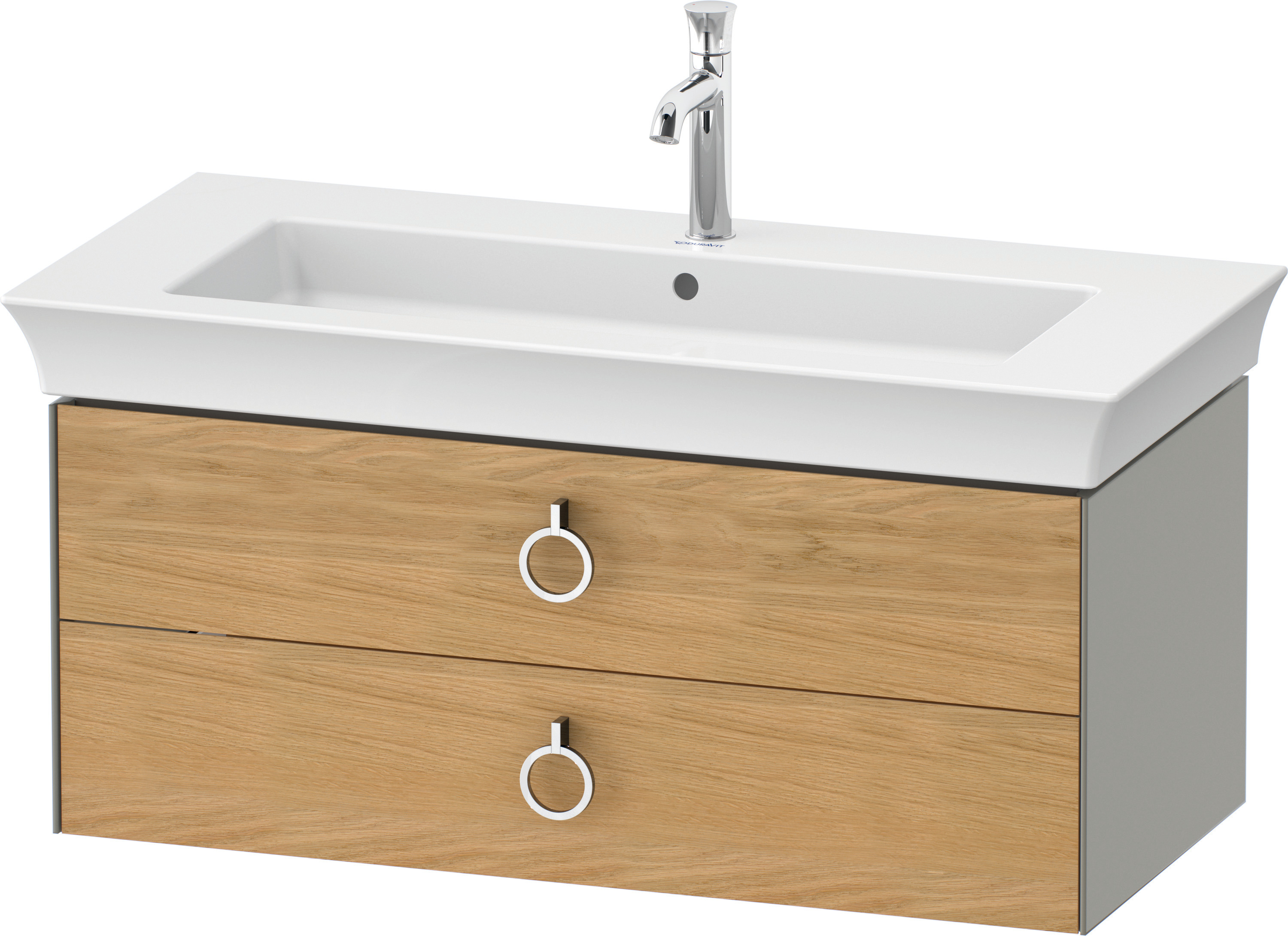 Duravit WTU wandh. White Tulip,2 Schk.,mit Griff,410x984x458,Eiche N.M./Steing.Sdm