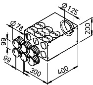 Helios FRS-VK 6-75/125 Verteilerkasten 6 x DN75, 1 x DN125