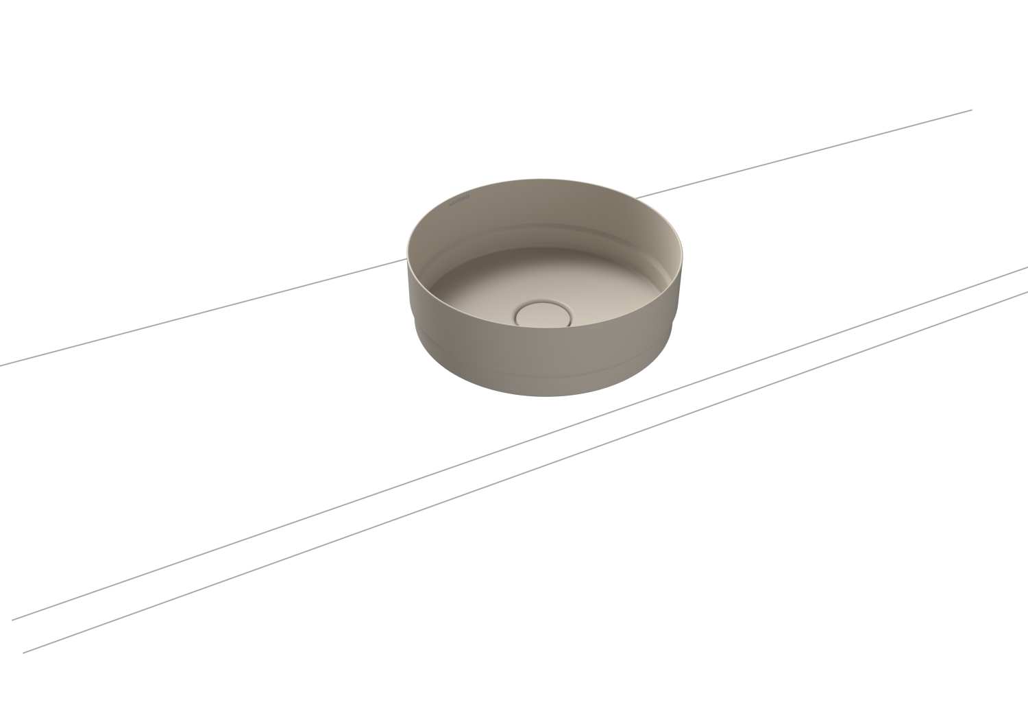 KA WB NUEVA WASCHTISCH-SCHALE Mod.3191,d :380mm,warm grey 10,Perl-Effekt,oÜL