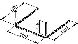 KEUCO Brausevorhangstangen-Set Plan 14940, für Dusche U-Form, 120x120, verchromt