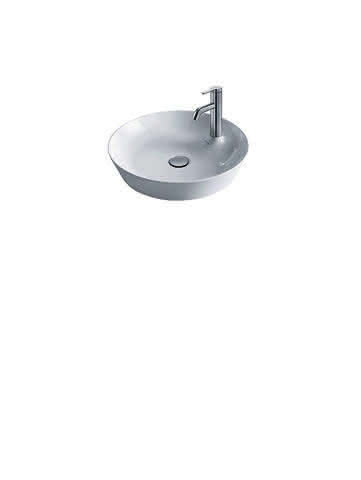DU Aufsatzbecken Cape Cod 480 mm mit Armatureninsel, ohne ÜL, weiß