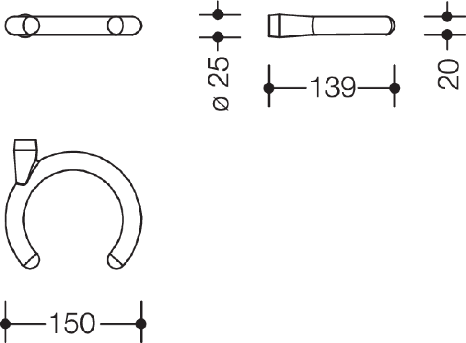 HEWI Gehhilfenhalter LifeSystem, Umrüstprodukt reinweiß
