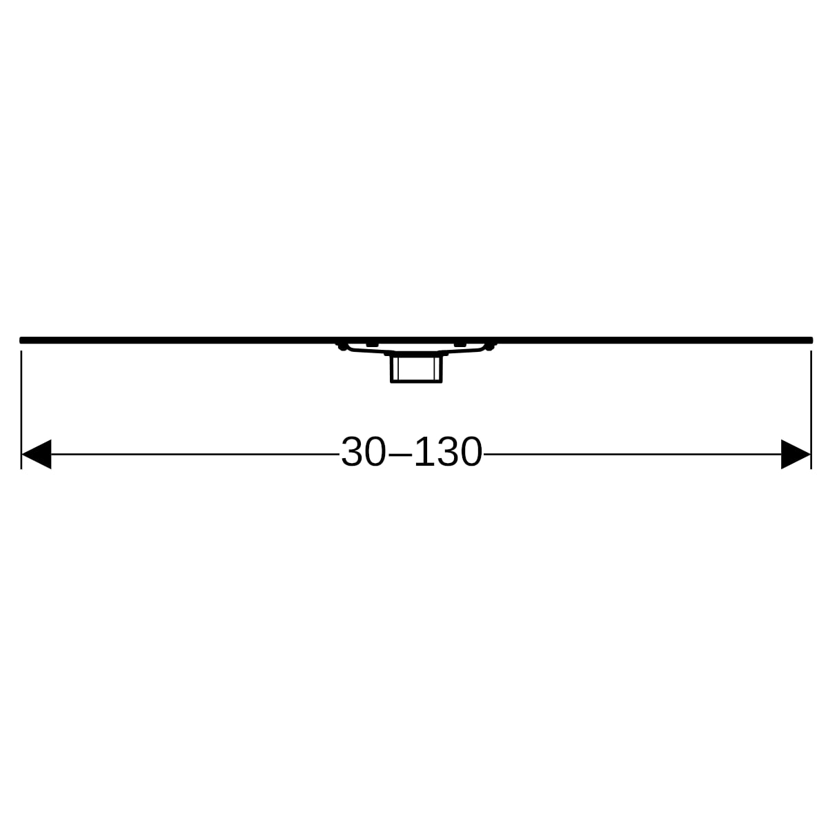 Geberit CleanLine60 Duschrinne, L:30-130 cm für dünne Bodenbeläge