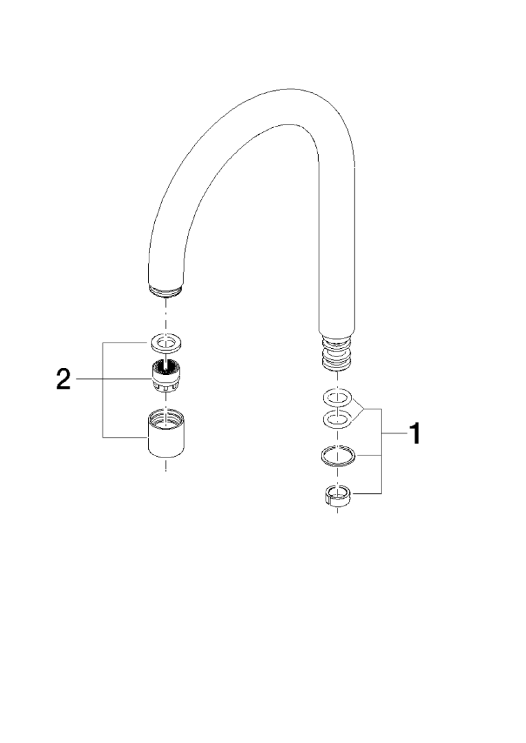 DO Auslauf ERSATZTEILE 90282206102 135 mm, 4,54 l/min. Platin