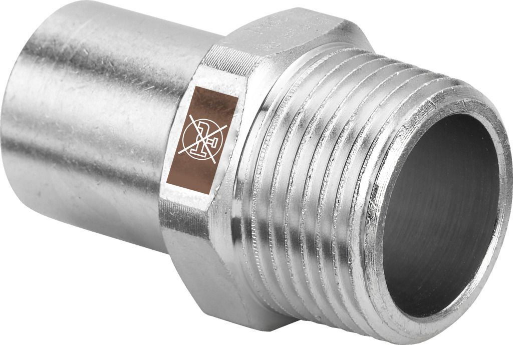 Viega Einsteckstück Temponox 1711.1 in 18mmxR1/2 Stahl nichtrostend
