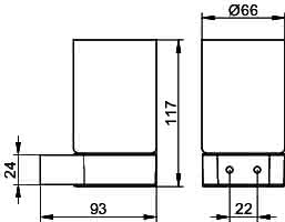 KEUCO Glashalter Plan 14950, kpl. mit Echtkristall-Glas, Edelstahl
