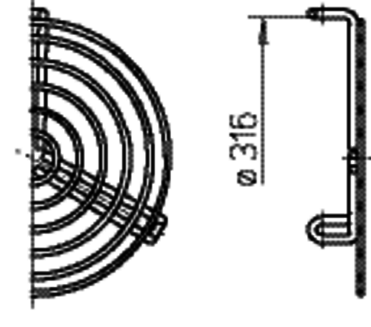 Helios SGR 315 Schutzgitter zu Rohrdurchm. 315 mm