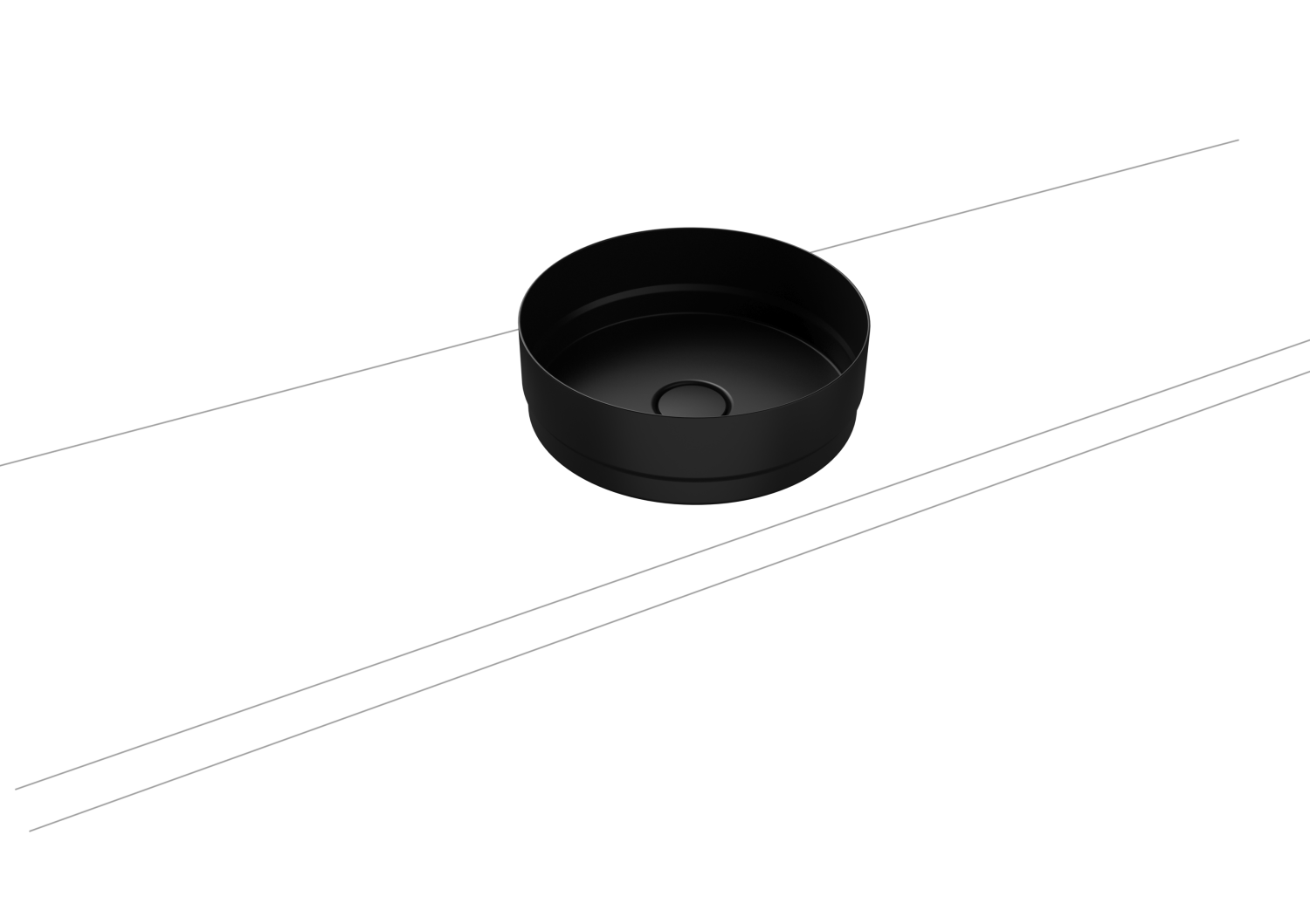 KA WB NUEVA WASCHTISCH-SCHALE Mod.3191,d :380mm,schwarz matt 100,Perl-Effekt,oÜL