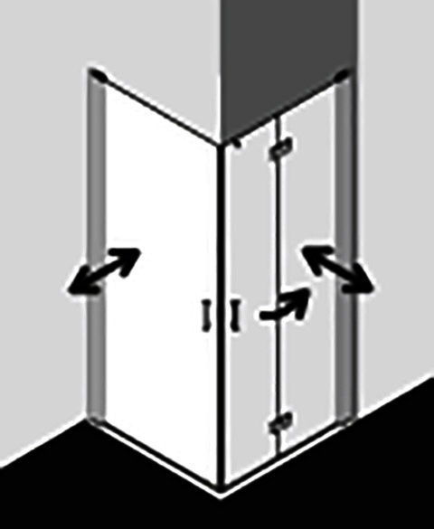 KR Kermi Eck-Halbt. li DIGA 1EL 0750x 1850 BV: 730-750 SIHG ESG klar Clean
