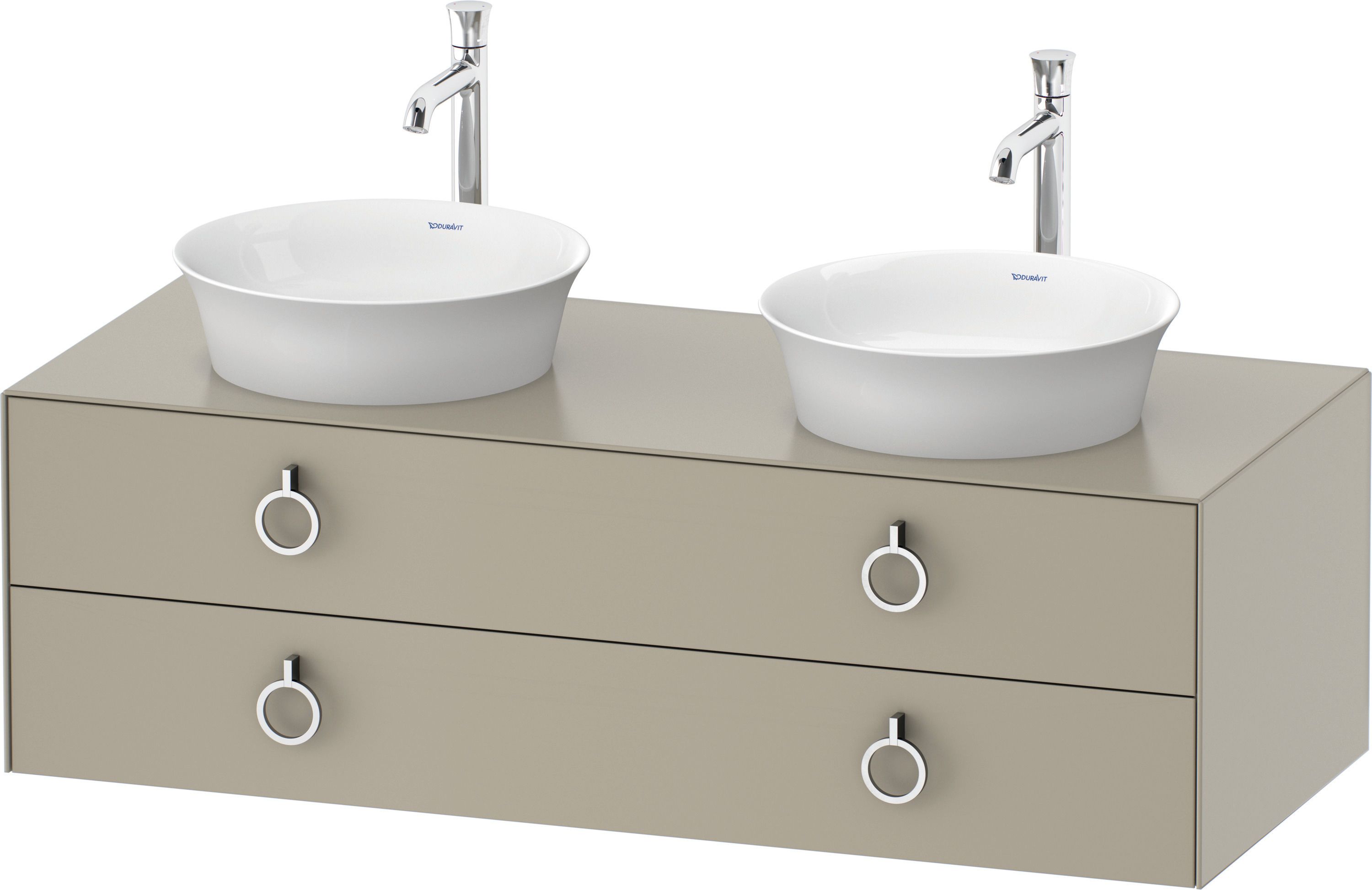 Duravit WTU wandh.White Tulip,2Schk.,m.Griff Aus.b,408x1300x550,Taupe Seidenmatt