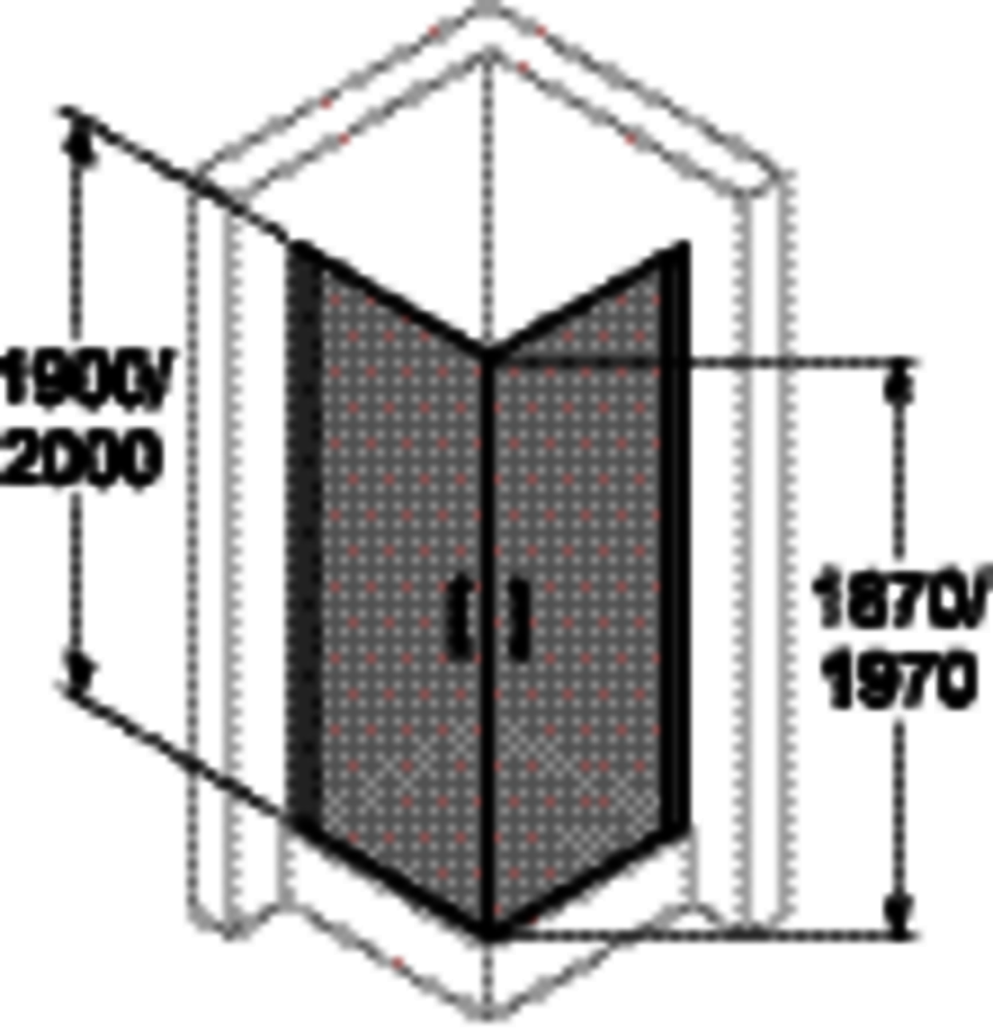 HP DA Classics 2 4-Eck STE 90/90 H:2000 silber matt klar Anti-Plaque