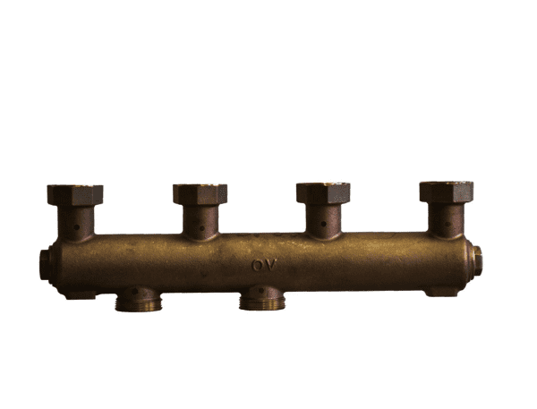 OVENTROP-Verteilerbalken für Regumat DN 25, für 2 Heizkreise, Rotguss OVENTROP-Verteilerbalken für Regumat DN 25, für 2 Heizkreise, Rotguss