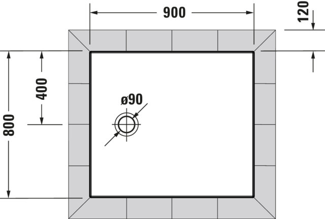 Duravit Tempano Duschwanne 900x800x40mm Weiß