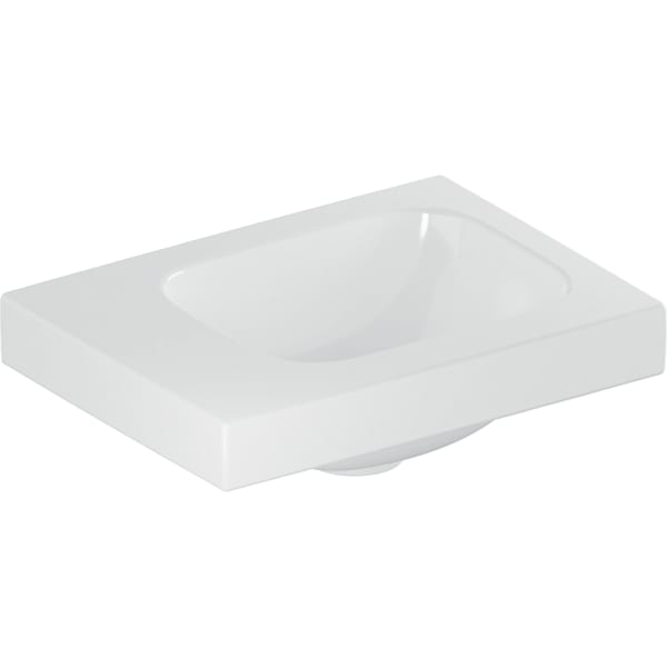 Geberit iCon Light Handwaschbecken 38x28cm ohne Hahnloch li, ohne Überlauf, weiß