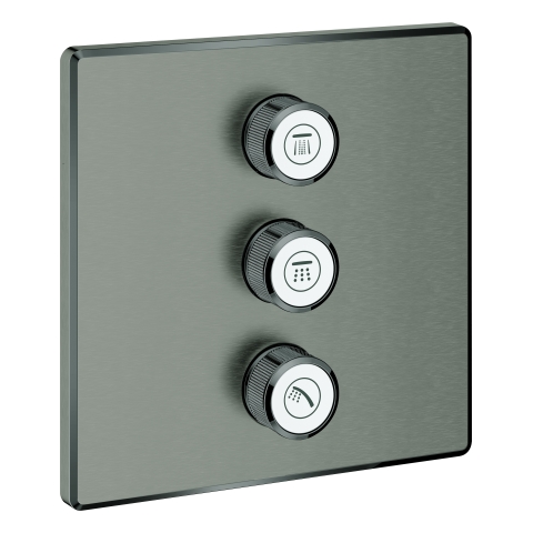 GROHE 3-fach UP-Ventil Grohtherm Smart Control 29127 eck FMS hard graphite geb.